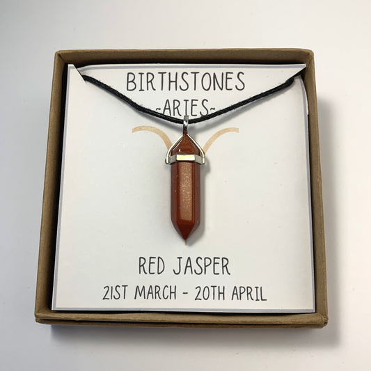 Aries - Red Jasper Birthstone Pendant (21st March - 20th April)