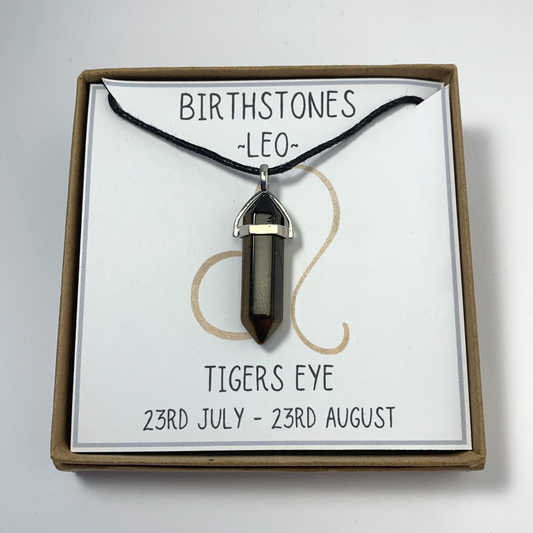 Leo - Tigers Eye Birthstone Pendant (23rd July - 23rd August)
