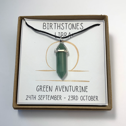 Libra - Green Aventurine Birthstone Pendant (24th September - 23rd October)