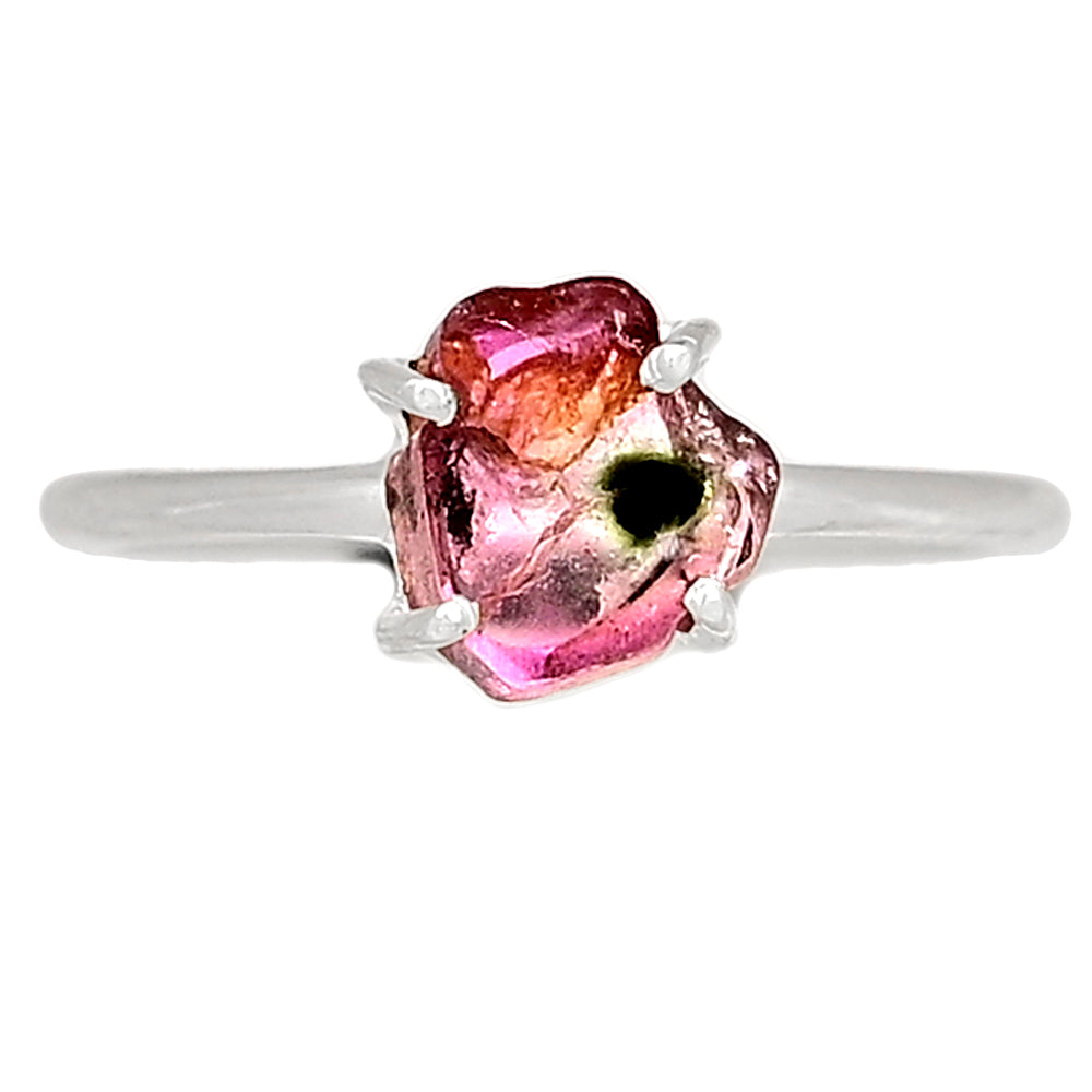 Sterling Silver Rare Watermelon Tourmaline Ring