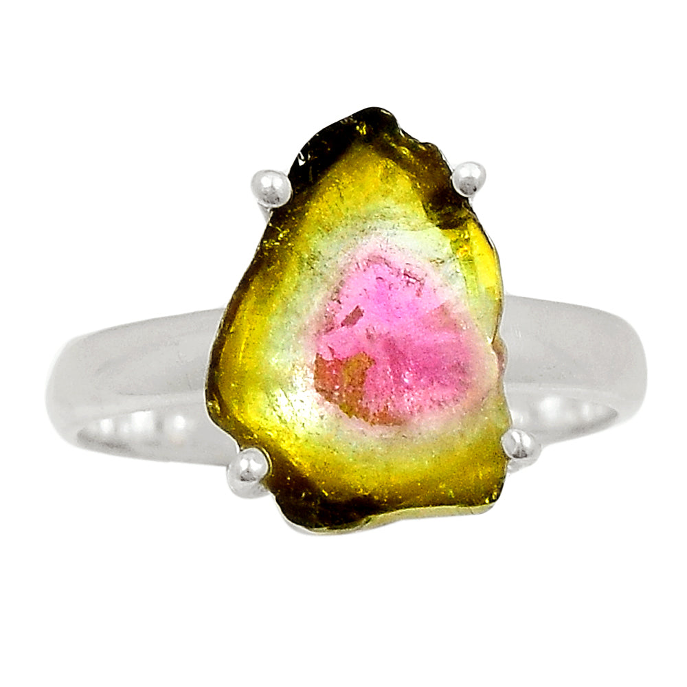 Sterling Silver Rare Watermelon Tourmaline Ring