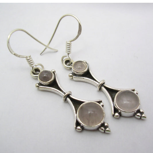 Sterling Silver Rose Quartz Earrings