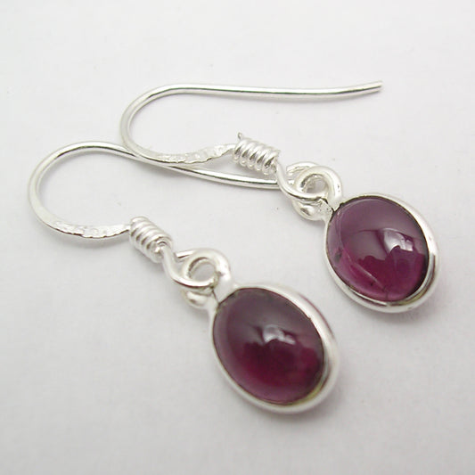 Garnet Sterling Silver Earrings