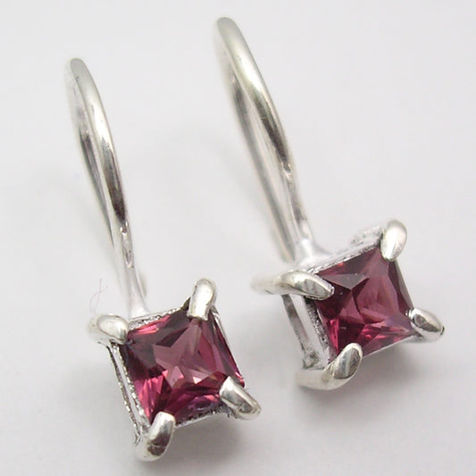 Garnet Sterling Silver Earrings