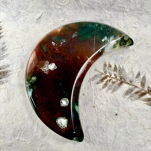 Green Moss Agate Moon