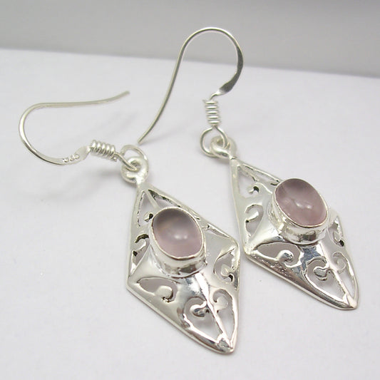 Sterling Silver Rose Quartz Earrings
