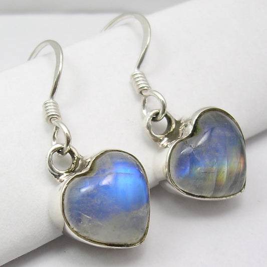 Rainbow Moonstone Sterling Silver Earrings