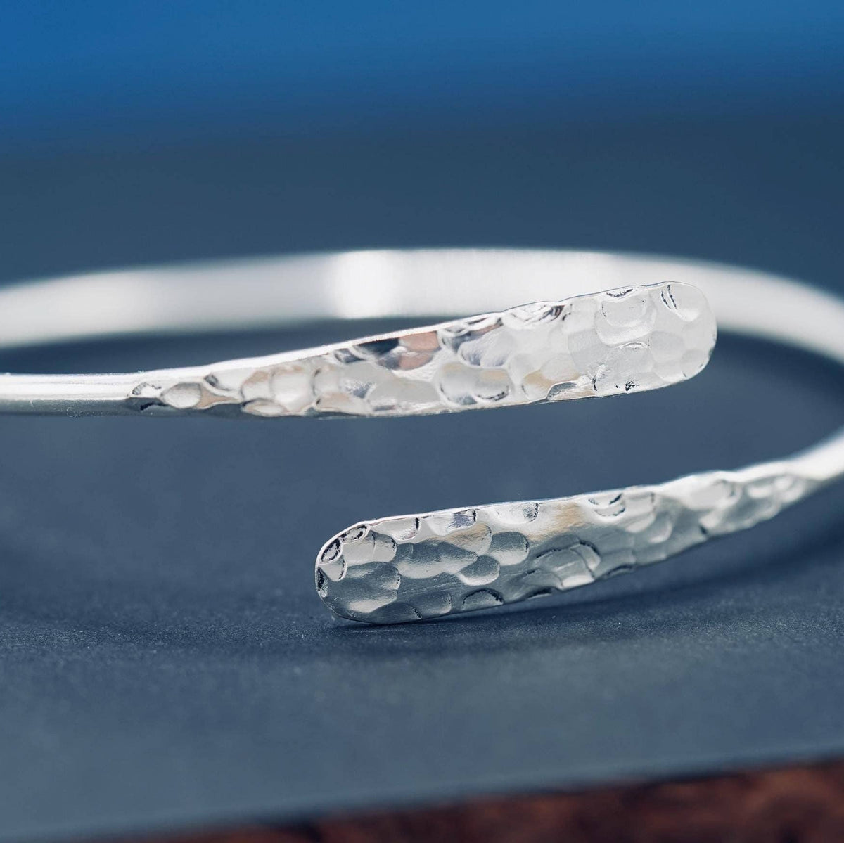 Hammered Silver Bracelet, Non Tarnish Bangle