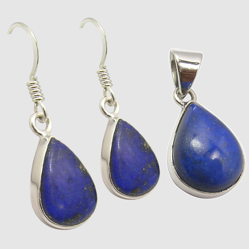 Lapis Lazuli Sterling Silver Teardrop Earrings