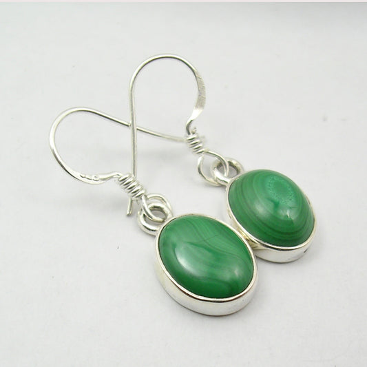 Sterling Silver Malachite Earrings