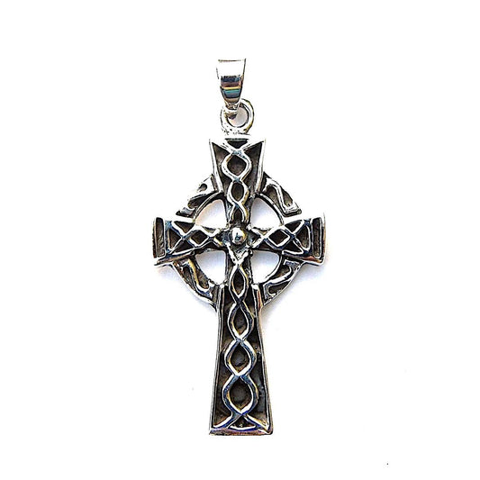 Large Sterling Silver Celtic Cross Pendant