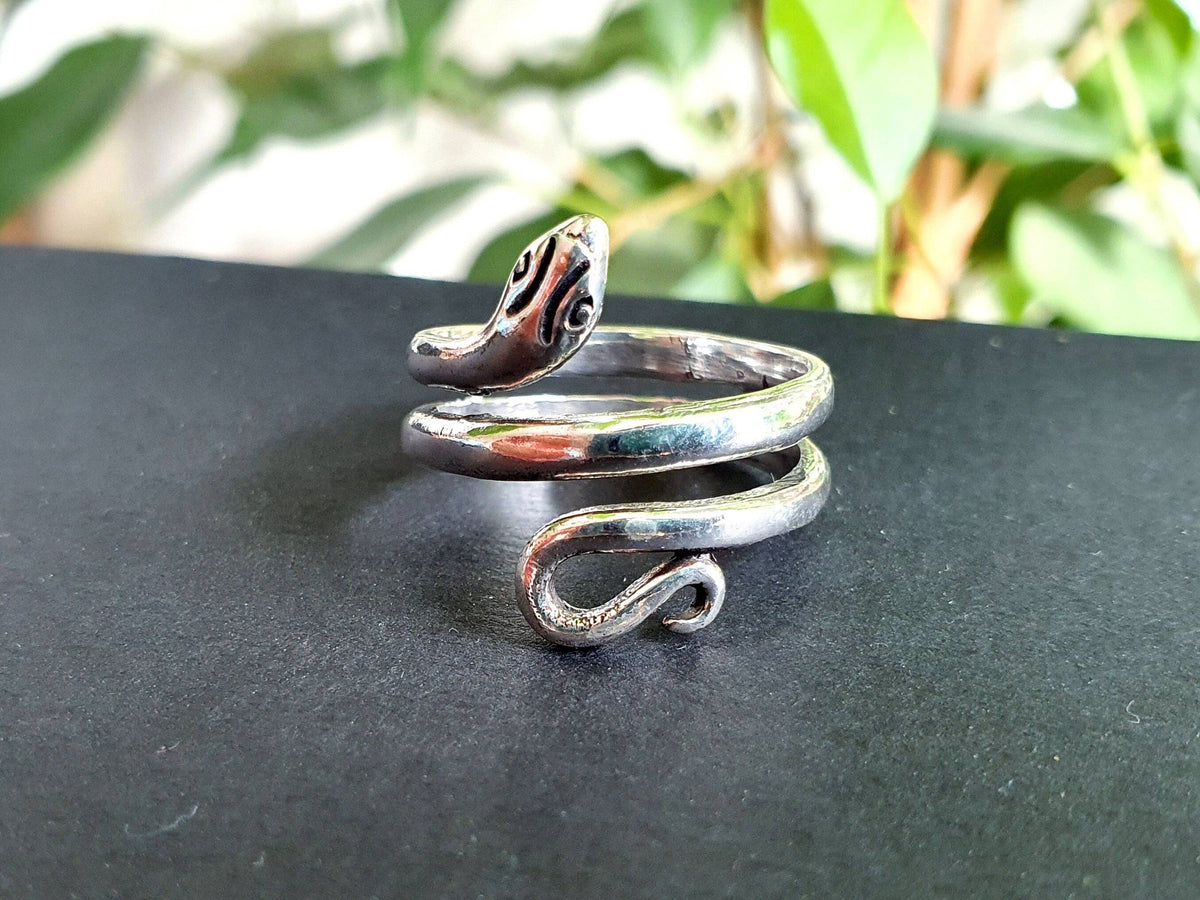 Silver Snake Ring, Non Tarnish Silver Plated Snake Ring, Serpent Ring, Medusa Costume ring