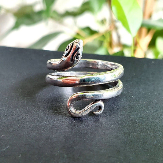 Silver Snake Ring, Non Tarnish Silver Plated Snake Ring, Serpent Ring, Medusa Costume ring