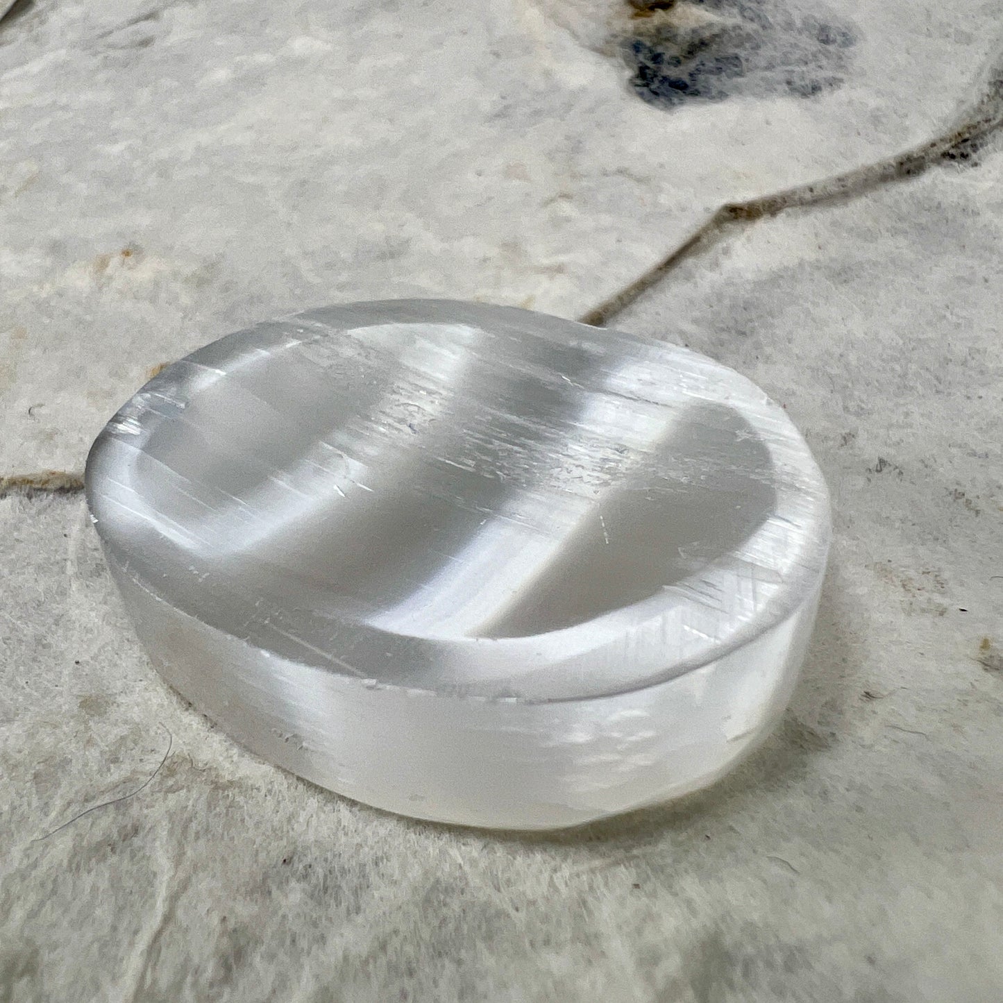 Selenite Thumb Stone