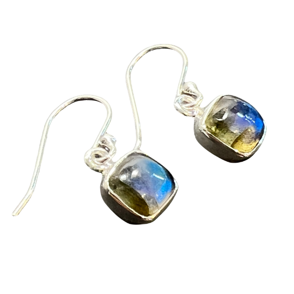 Sterling Silver Blue Fire Labradorite Earrings