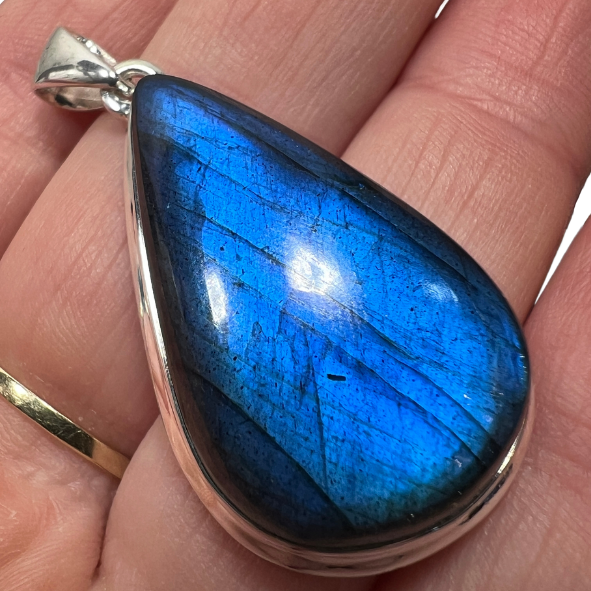 Sterling Silver Blue Fire Labradorite Pendant