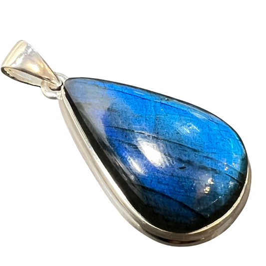 Sterling Silver Blue Fire Labradorite Pendant