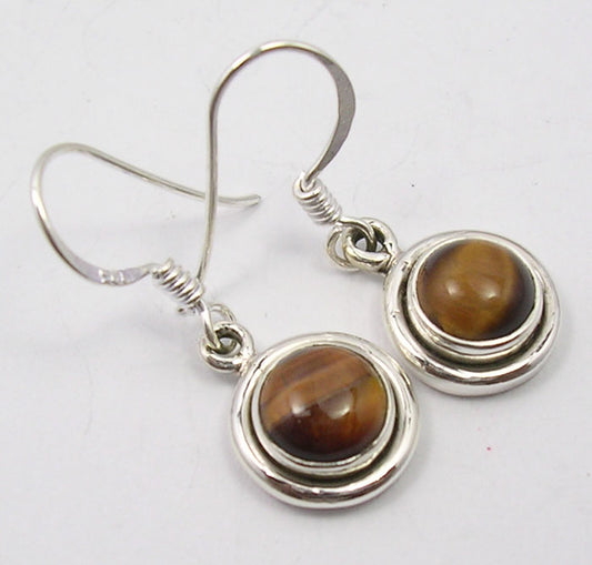 Sterling Silver Tiger Eye Earrings