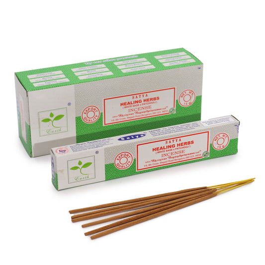 Satya Healing Herbs (White Sage & Patchouli) Incense Sticks 15 grams