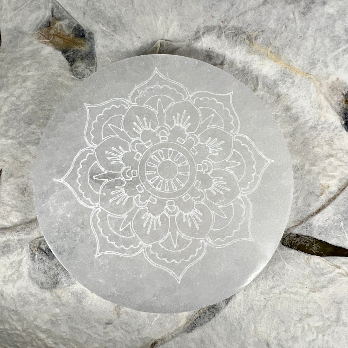 Selenite Circular Charging Plate - Mandala