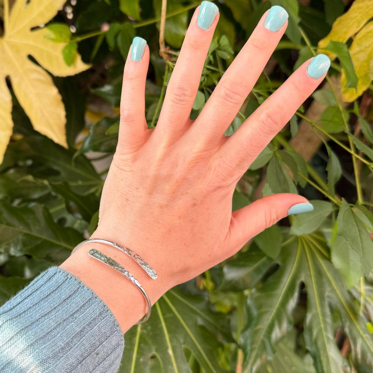 Hammered Silver Bracelet, Non Tarnish Bangle