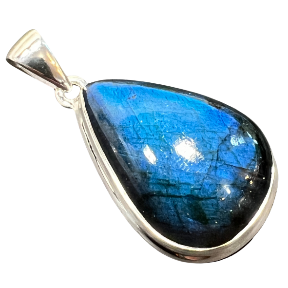 Sterling Silver Blue Fire Labradorite Pendant