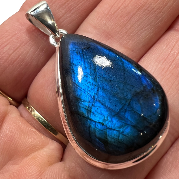 Sterling Silver Blue Fire Labradorite Pendant