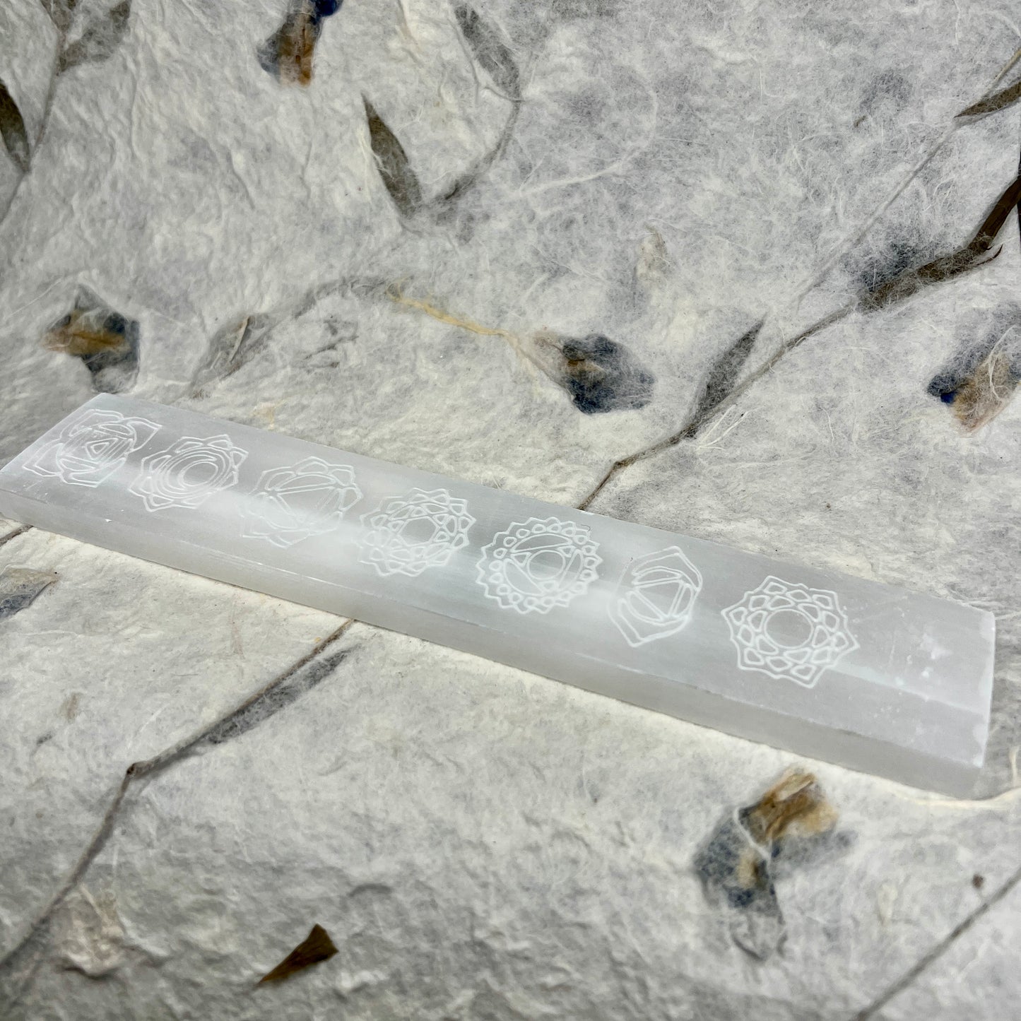 Selenite Charging Plate - Chakra Pattern