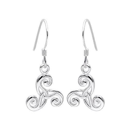 Pretty Sterling Silver Celtic Triskele Earrings