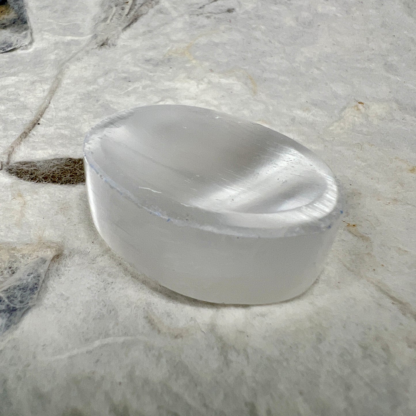 Selenite Thumb Stone