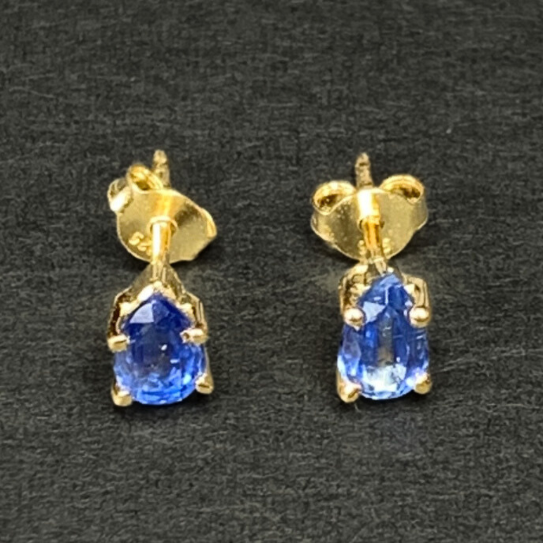 18k Gold Vermeil Kyanite Studs