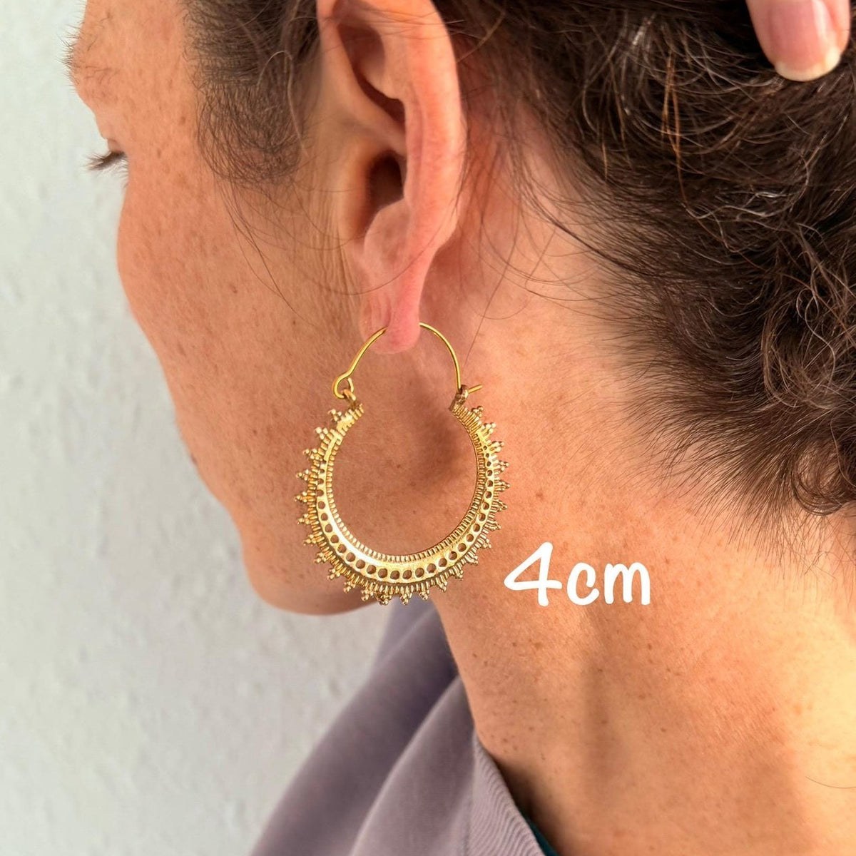 Afghani Boho Brass Hoops / Ethnic / Rustic / Psy / Gypsy / Hippie / Tribal