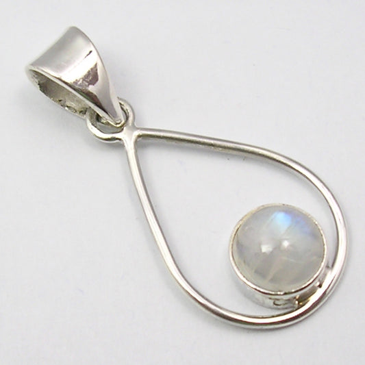 Rainbow Moonstone Sterling Silver Pendant