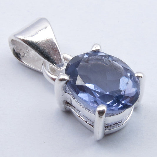 Sterling Silver Iolite Faceted Pendant