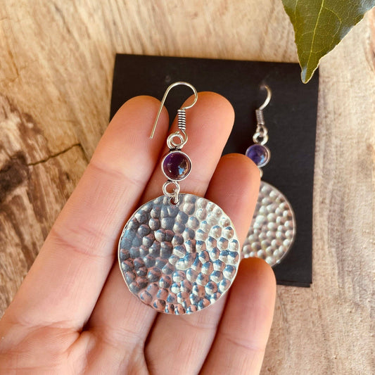 Amethyst Pendant Earrings Ethnic, rustic, yoga, hippie, gypsy, pretty, psy, bohemian, festival