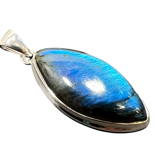 Sterling Silver Blue Fire Labradorite Pendant