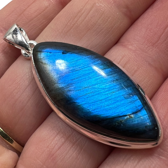 Sterling Silver Blue Fire Labradorite Pendant