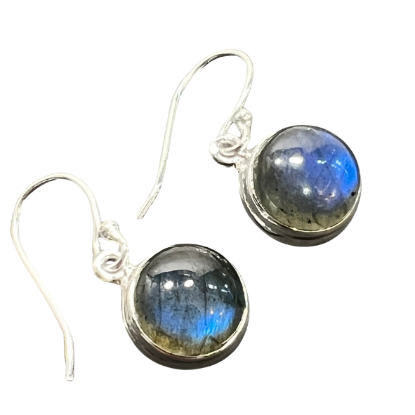 Sterling Silver Blue Fire Labradorite Earrings