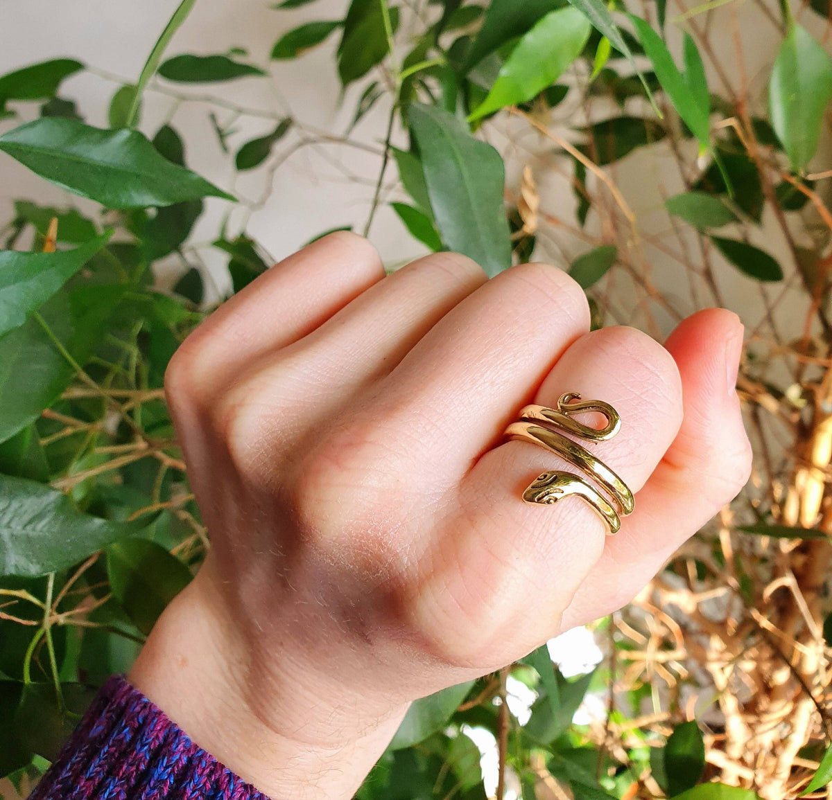 Silver Snake Ring, Non Tarnish Silver Plated Snake Ring, Serpent Ring, Medusa Costume ring