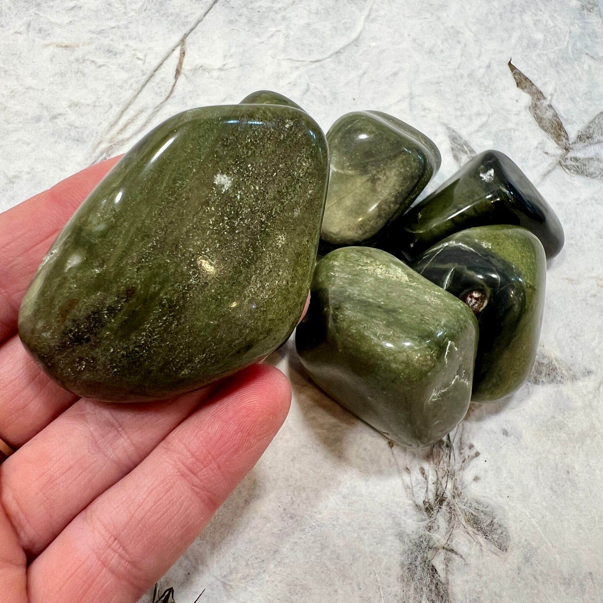 Green Jasper Large Tumblestone – Solstice - Main Image