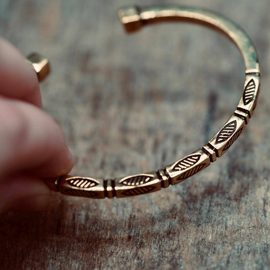 Engraved Brass Cuff Bracelet | Boho Statement Bangle | Adjustable Brass Bracelet | Tribal Inspired Jewellery | Gift for Her