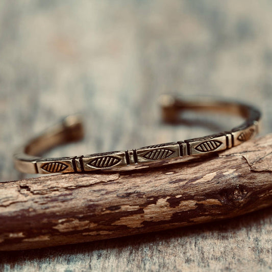 Engraved Brass Cuff Bracelet | Boho Statement Bangle | Adjustable Brass Bracelet | Tribal Inspired Jewellery | Gift for Her
