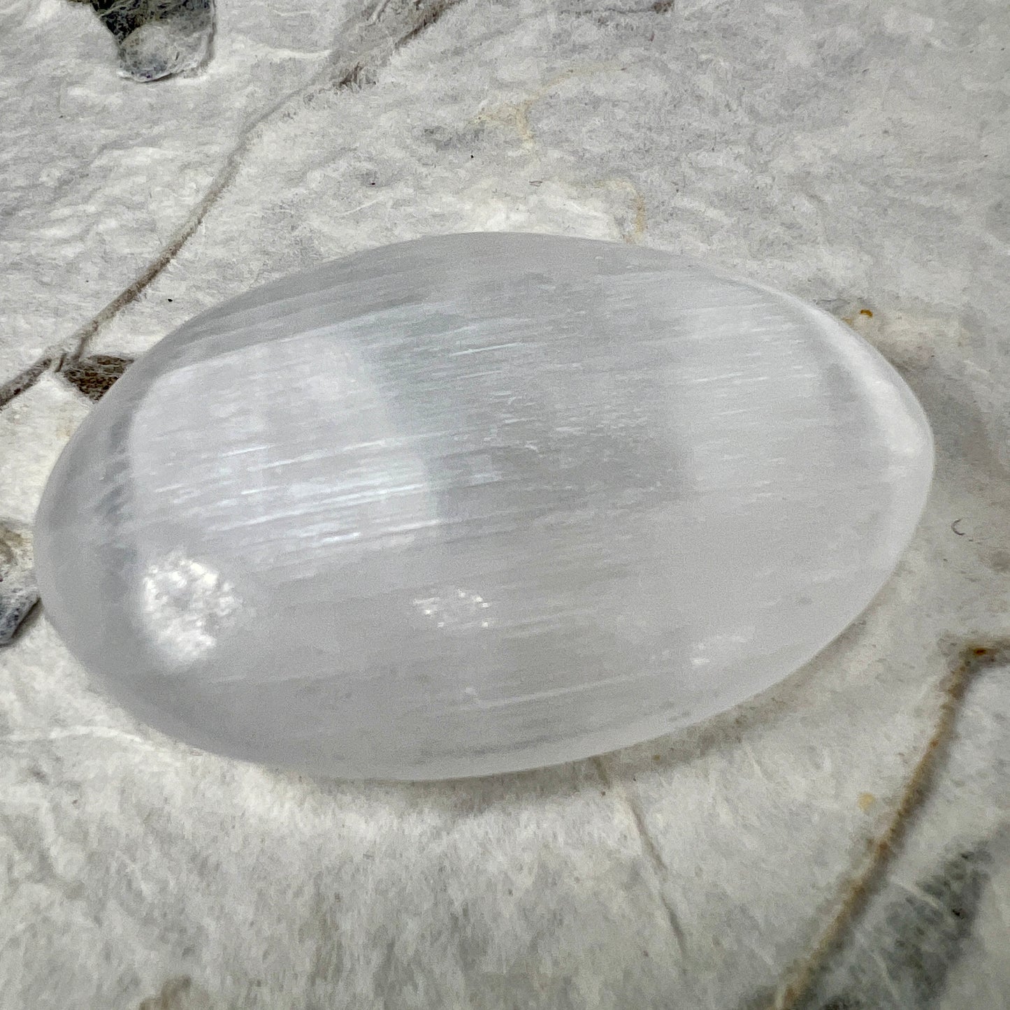 Selenite Palm Stone