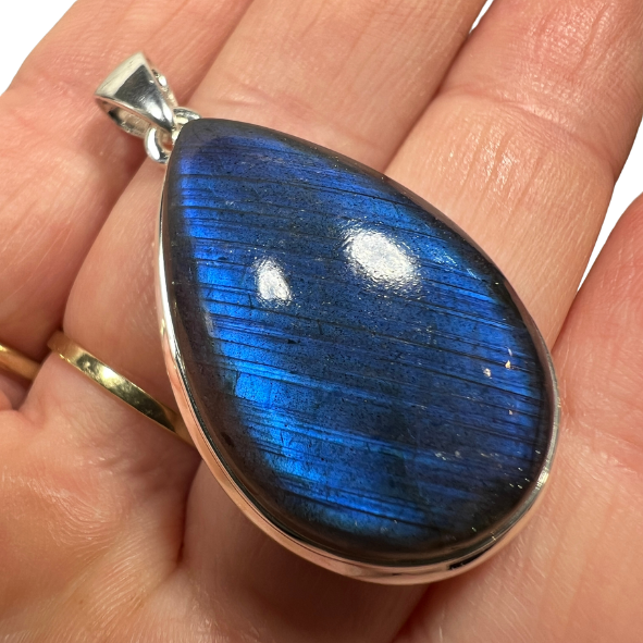 Sterling Silver Blue Fire Labradorite Pendant