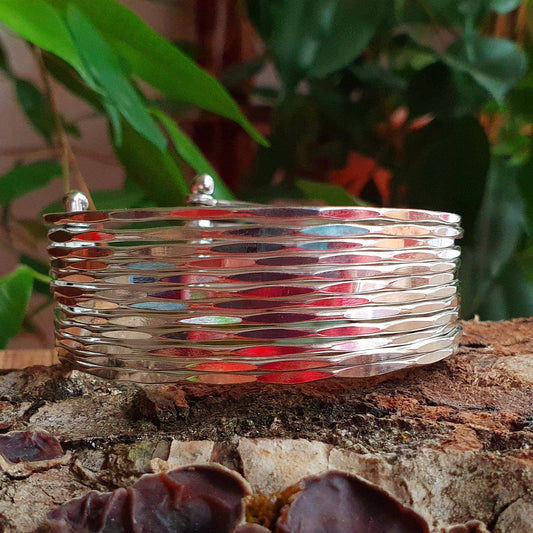Textured Silver Cuff Bracelet / Boho / Ethnic / Rustic / Bohemian / Hippie / Gypsy / Jewellery / Adjustable