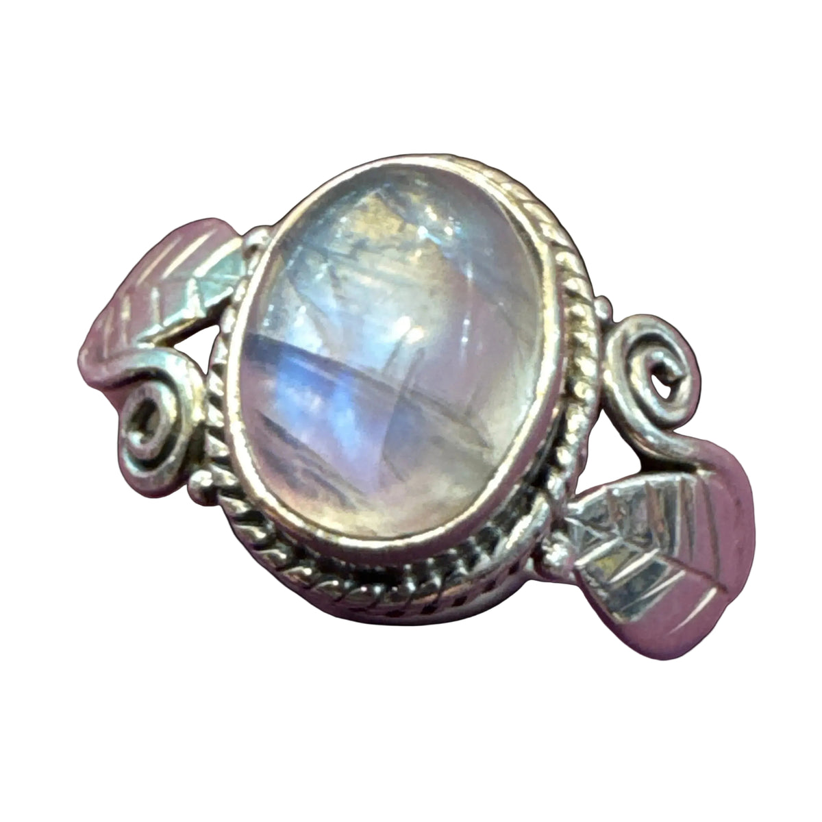 Rainbow Moonstone Sterling Silver Ring