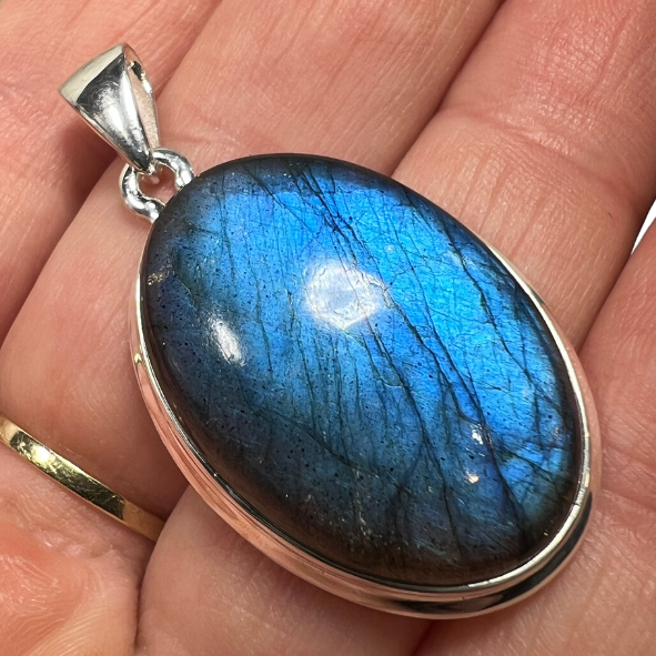 Sterling Silver Blue Fire Labradorite Pendant