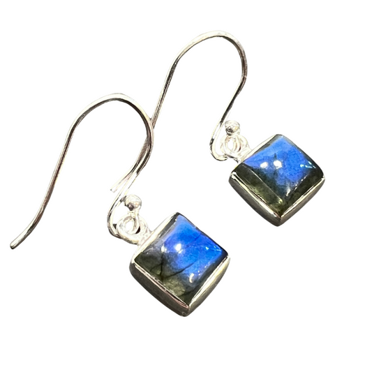 Sterling Silver Blue Fire Labradorite Earrings