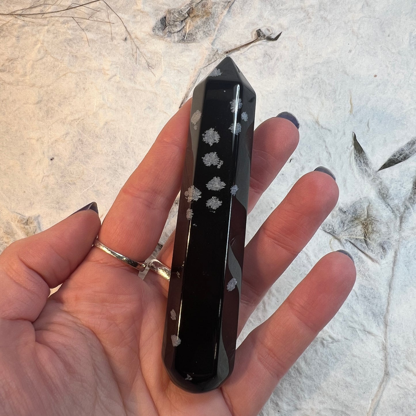 Snowflake Obsidian Wand