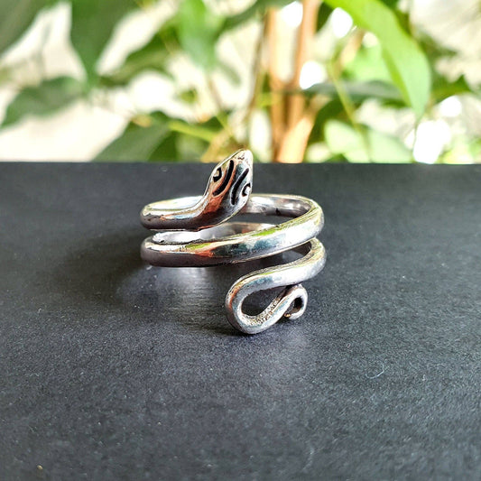 Silver Snake Ring, Non Tarnish Silver Plated Snake Ring, Serpent Ring, Medusa Costume ring
